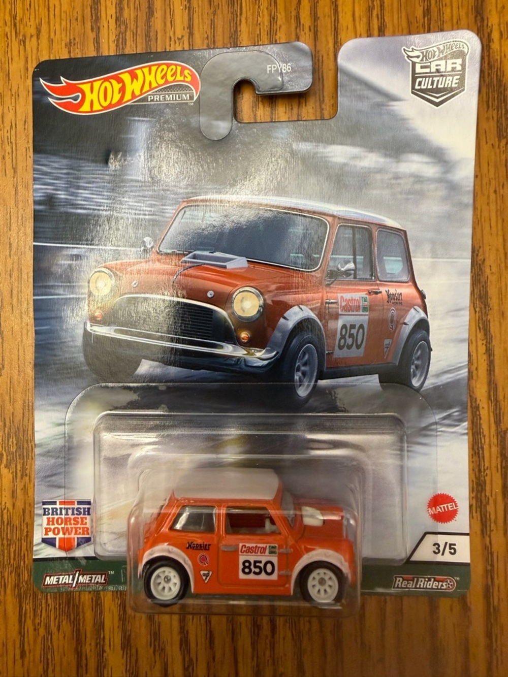 Hot Wheels Car Culture Mini Cooper 850 - Orange with White Roof